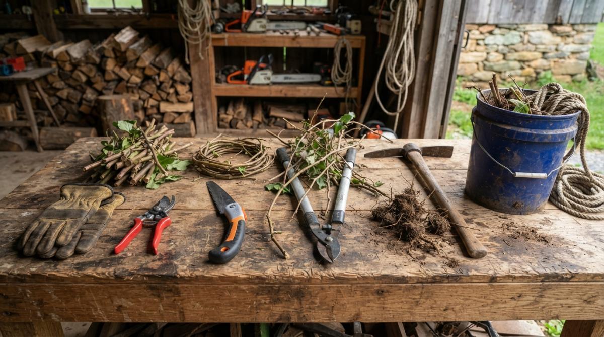 Process diagram showing steps for Landowner for clear dense vines