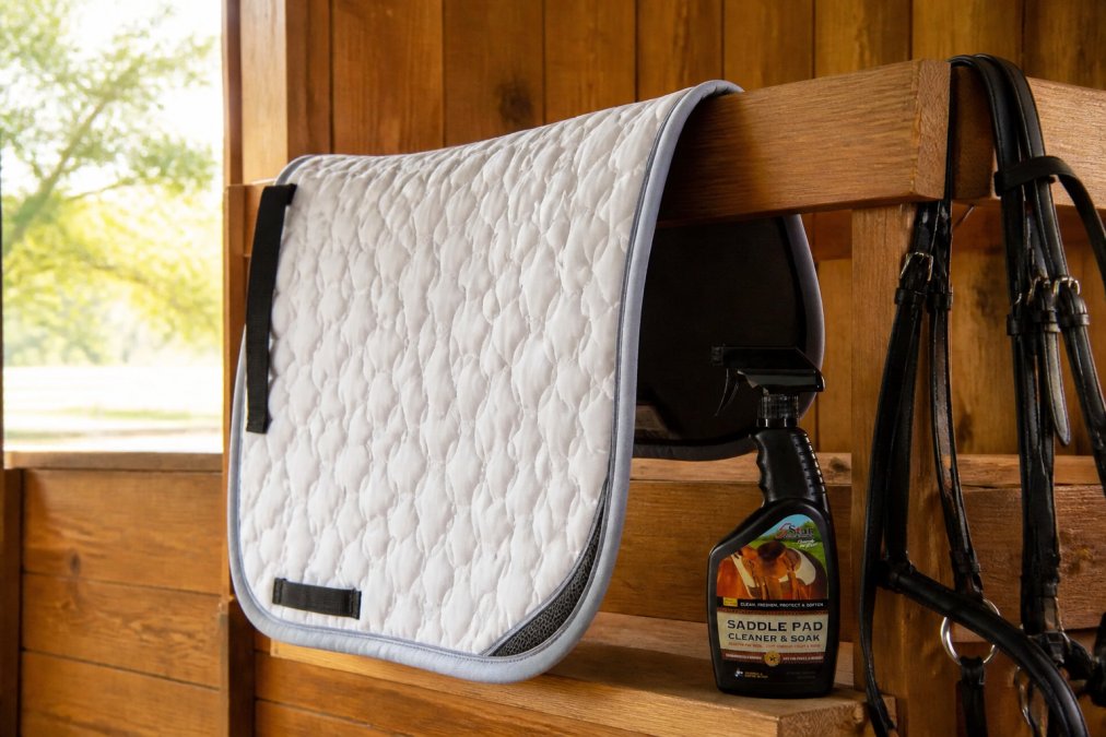 Professional illustration showing dry saddle pads
