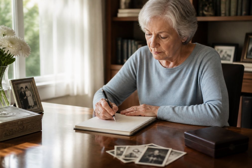 Professional illustration showing Older for document final wishes