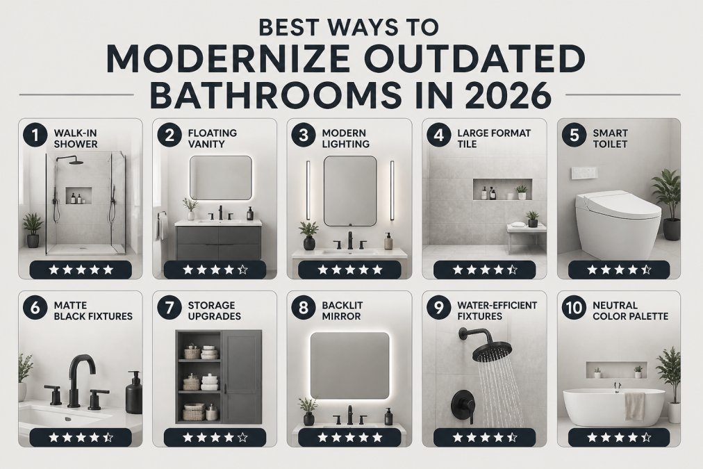 Best Ways to Modernize Outdated Bathrooms in 2026