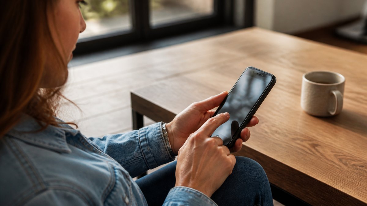 Hands holding a smartphone in daylight while reviewing settings to protect privacy on the device