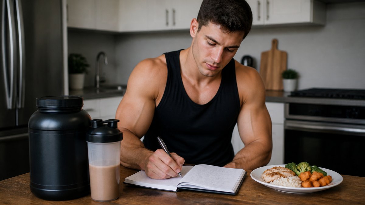 Infographic steps for using the best weight gainer for hardgainers to track nutrition and muscle growth progress