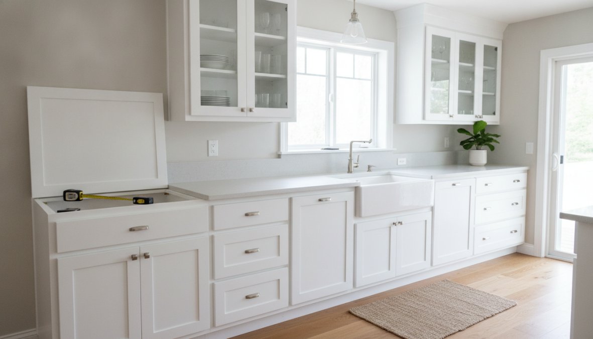 Professional illustration showing best white shaker cabinets for remodel