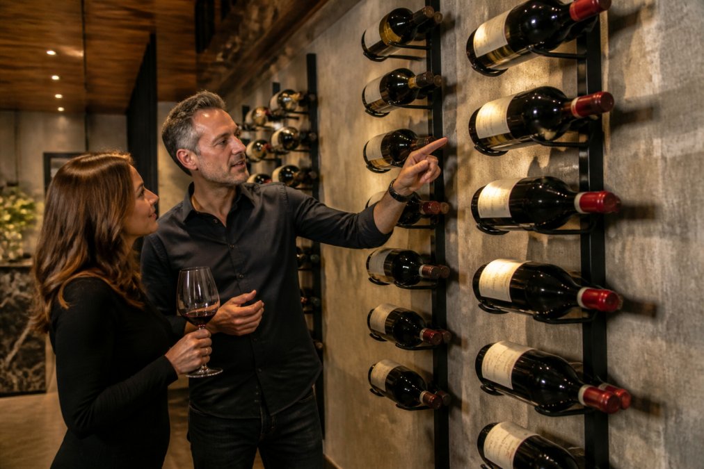Diagram illustrating secure installation steps for the best wine racks for magnum bottle collections on walls