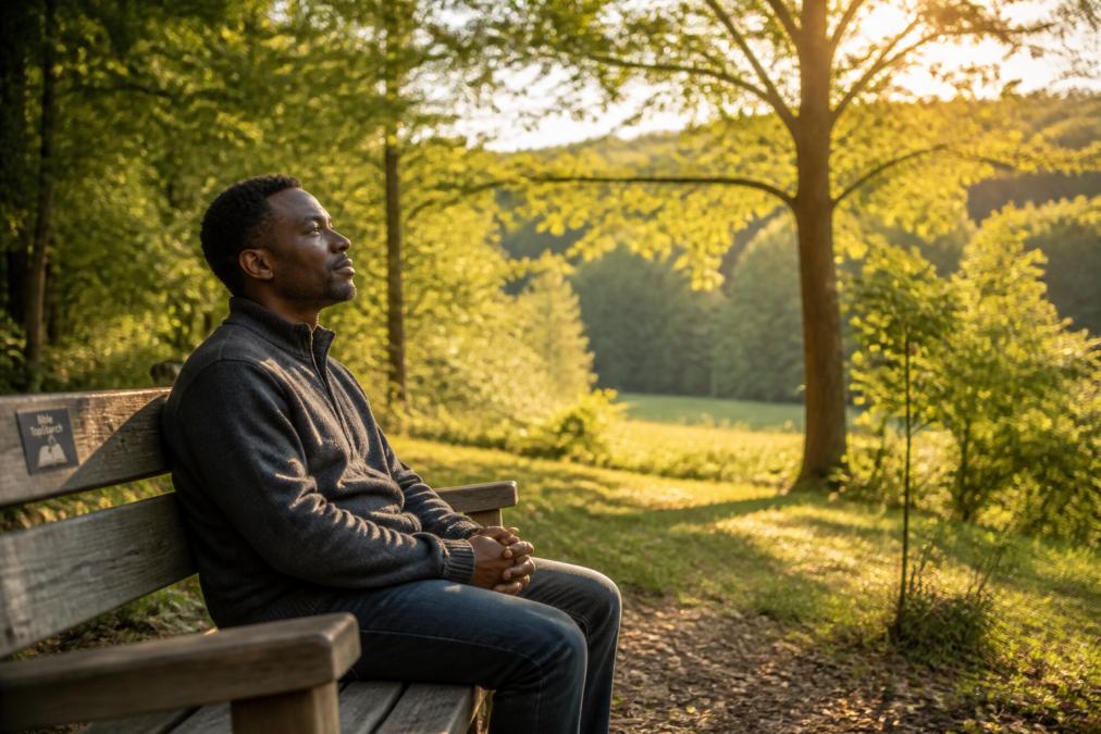 Professional illustration showing Person for bible verses about finding comfort