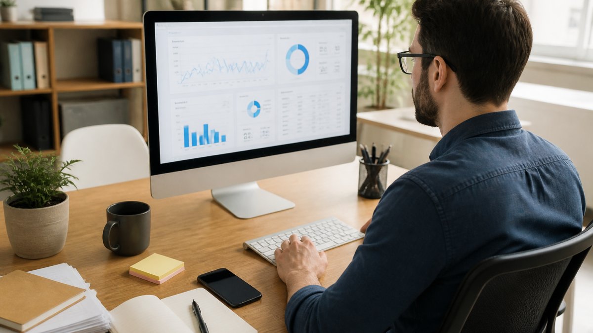 Digital marketer reviewing campaign analytics and link performance data while comparing Bitly vs Soloconvert for campaigns