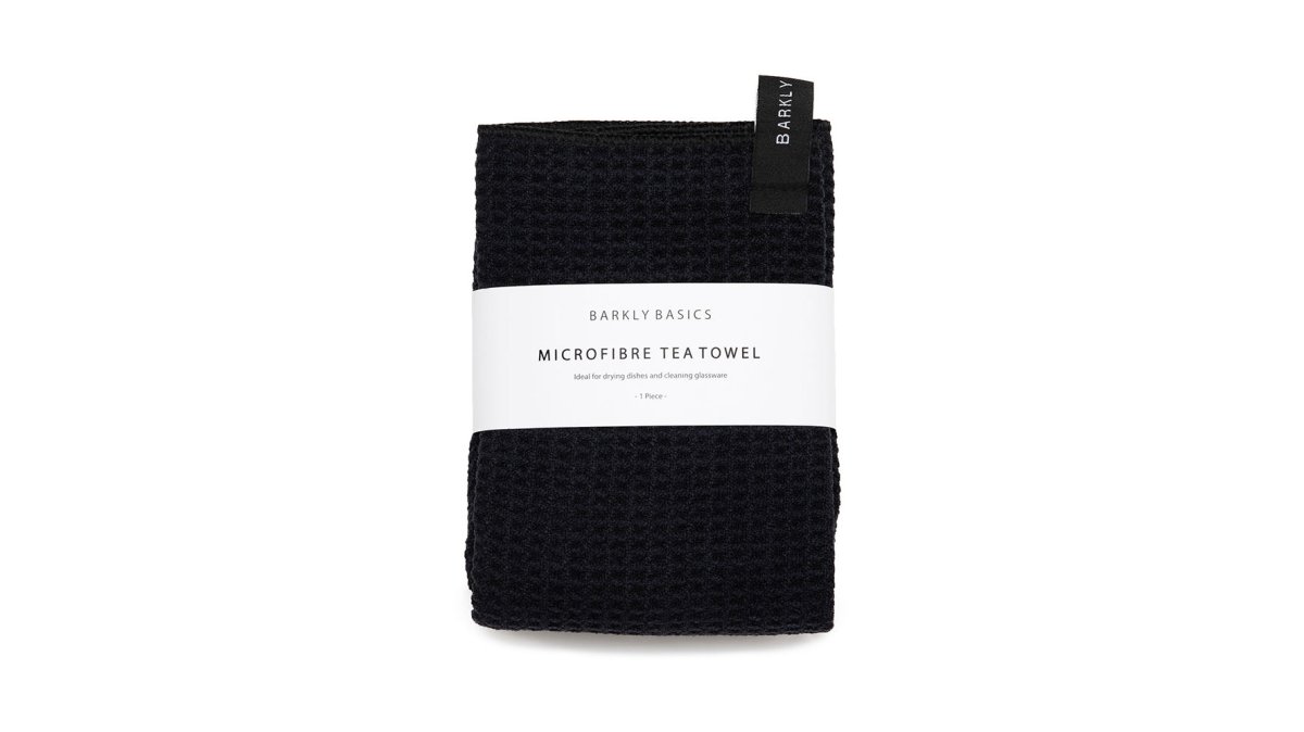 Black Microfibre Tea Towel