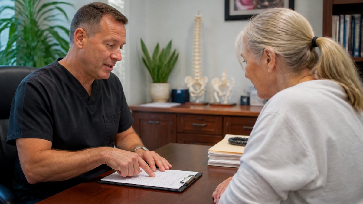 Healthcare provider discussing blood tests for chronic inflammation with a patient in a consultation room