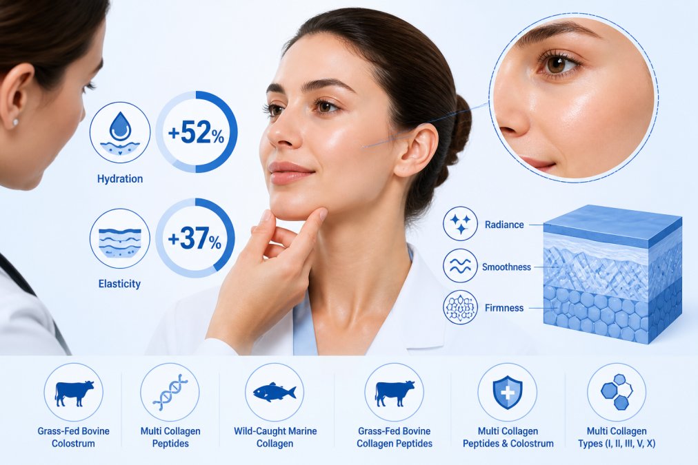 Professional examining skin texture and hydration in natural morning light, close-up of radiant complexion showing skin health and clarity