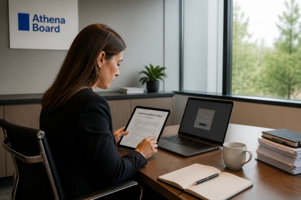 Process flow for maintaining board document security when sharing confidential papers with external directors
