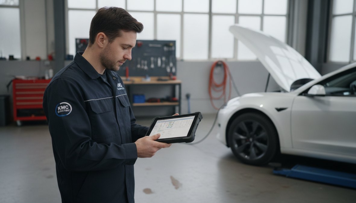 Professional illustration showing book tesla diagnostic check kettering