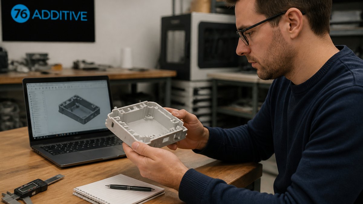 Process flowchart showing how bridge manufacturing integrates 3D-printed housings into electronics design.
