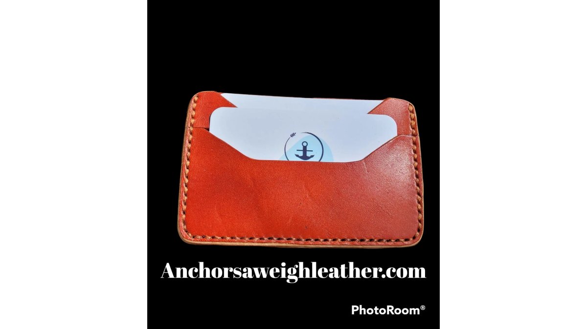 British Tan Slim Leather ELite Card Holder, Minimalist Card Wallet, EDC wallet, slim card holder