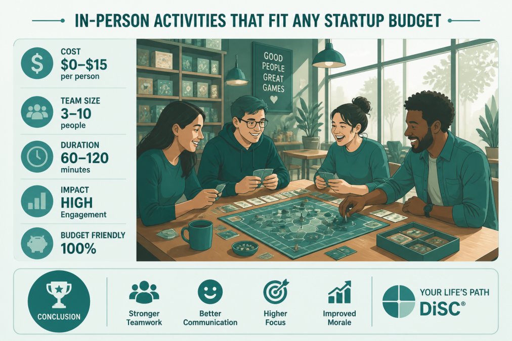 Professional illustration showing budget friendly team building