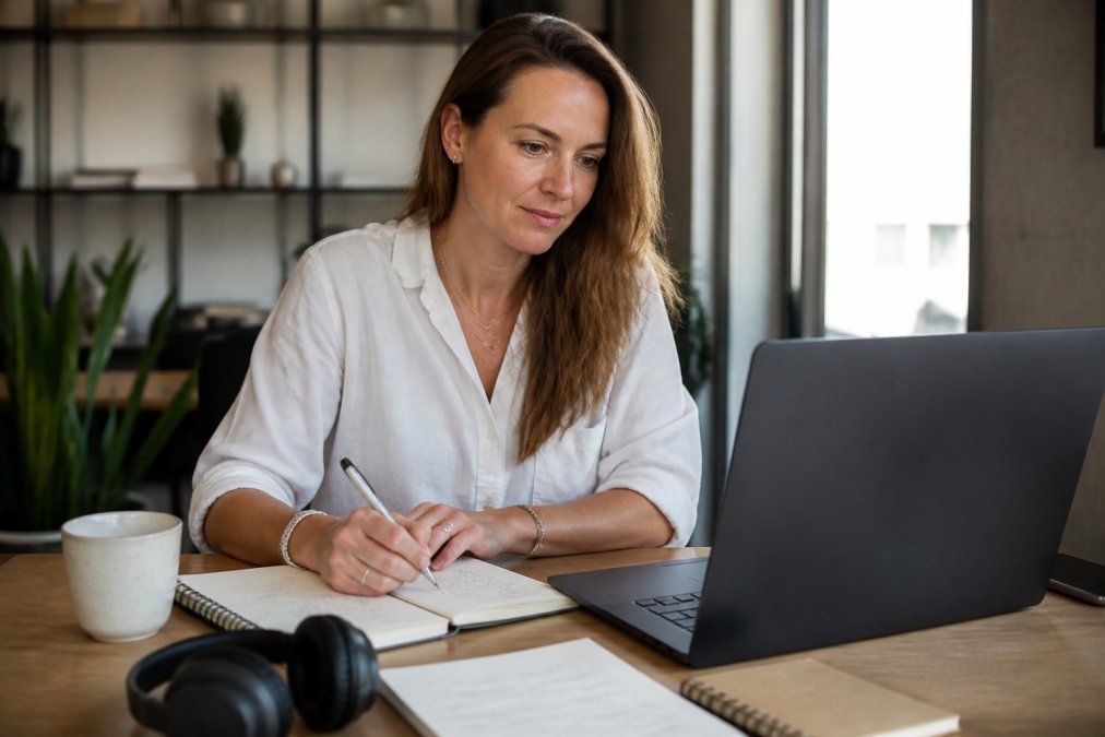 Business owner planning a repeatable lead generation system at a desk