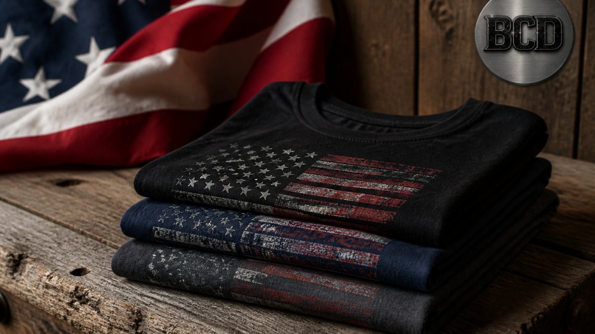 Infographic showing the manufacturing quality differences of American-made patriotic t-shirts