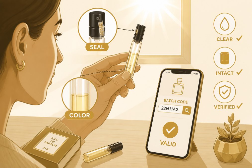 Step-by-step visual guide for perfume samples