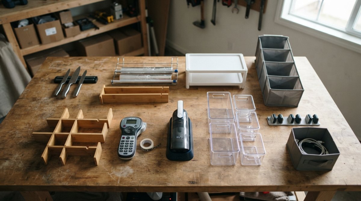 Software tools interface for Overhead for compact home organization tools