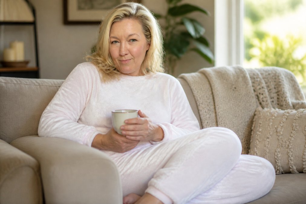 Sandee Rain in soft pink lounge set