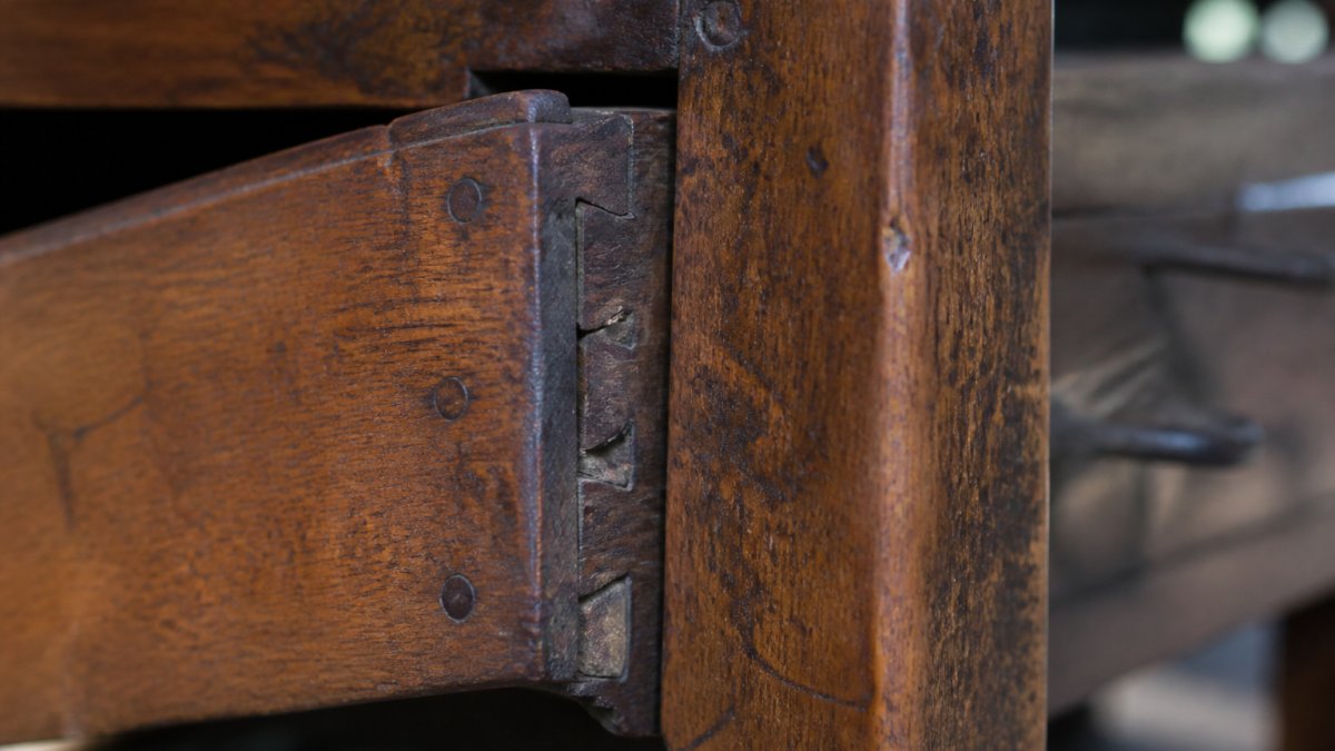 Diagram showing mortise-and-tenon joinery to help you buy heirloom quality antique home furnishings
