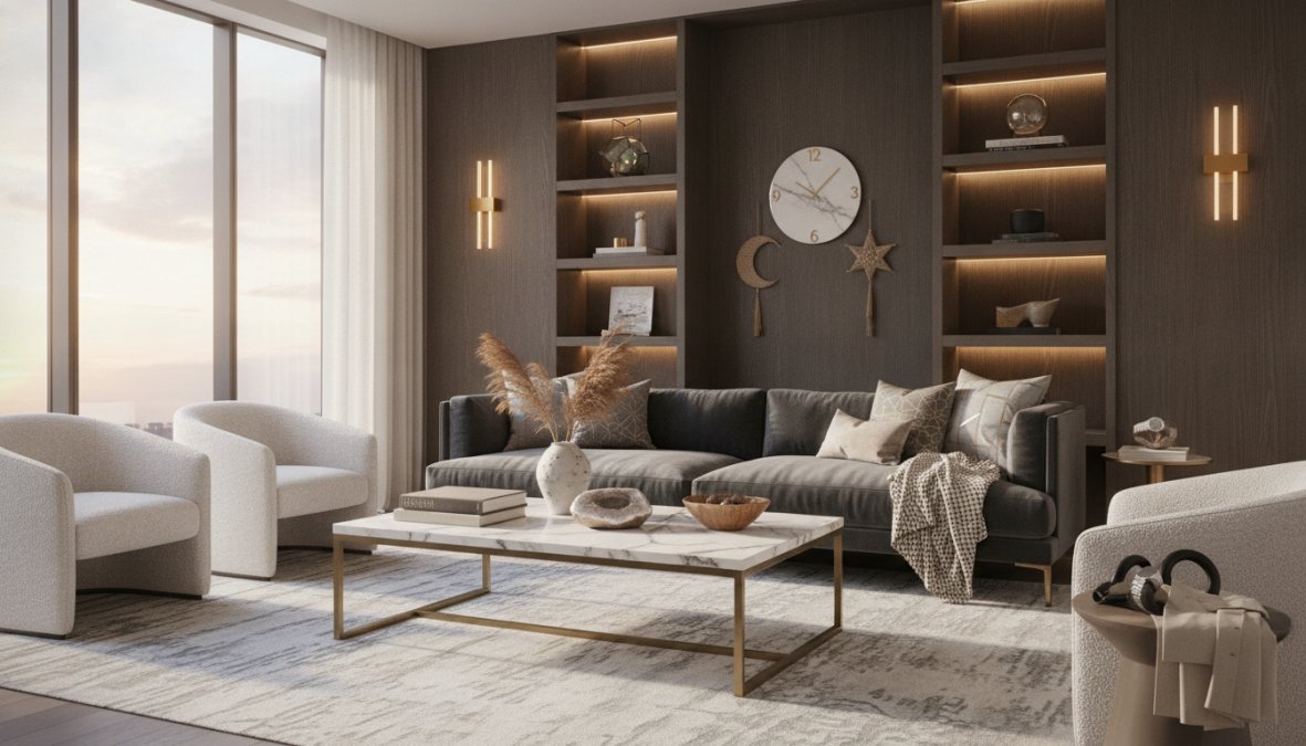 Professional illustration showing premium home lifestyle products