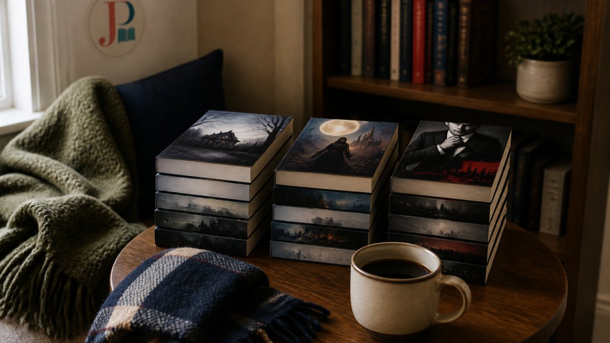 Comparison chart visualizing the contents and price differences of three paperback thriller book bundles