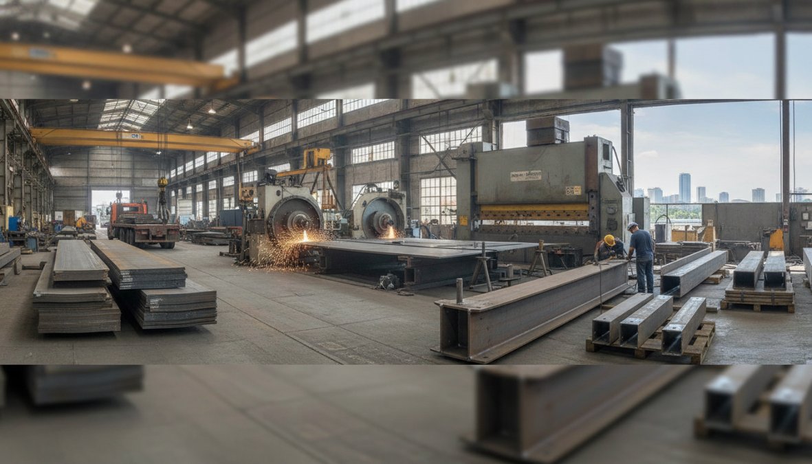 Professional illustration showing Industrial, CNC for structural steel plate tampa