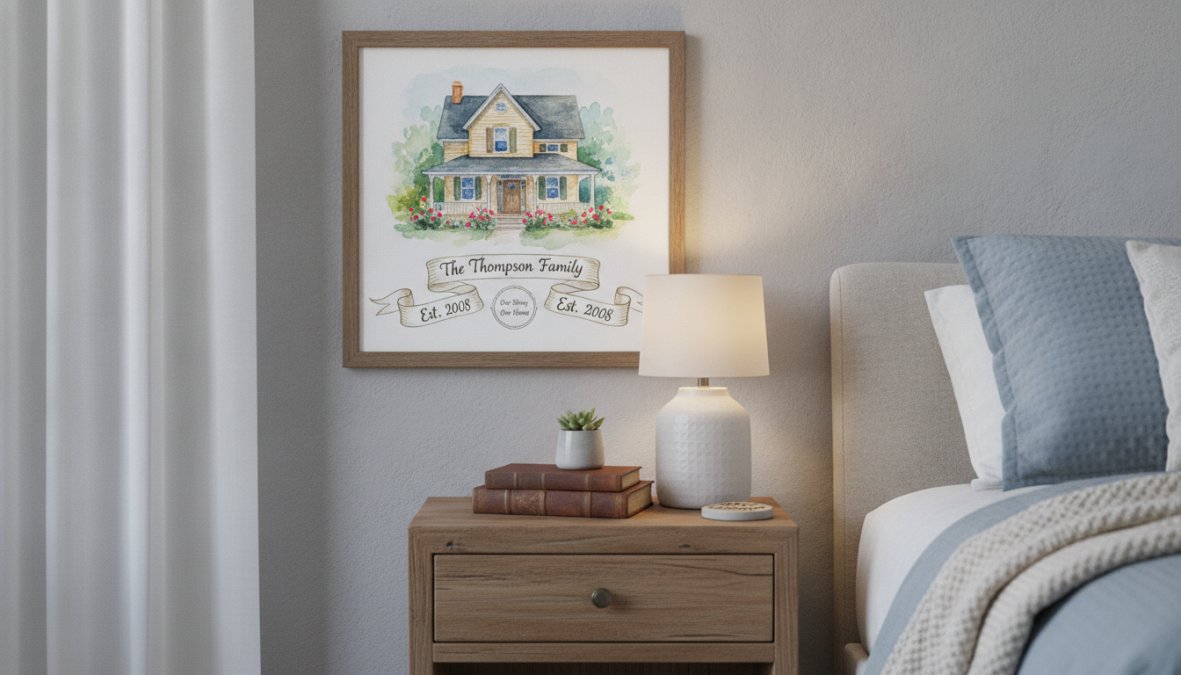 Professional illustration showing buy unique gifts for home lovers