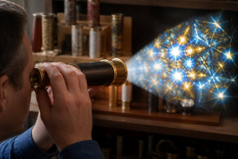 Professional illustration showing Close for handcrafted optical art