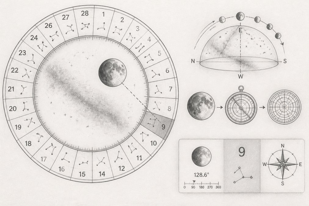 Calculate Moon Position in Lunar Mansions