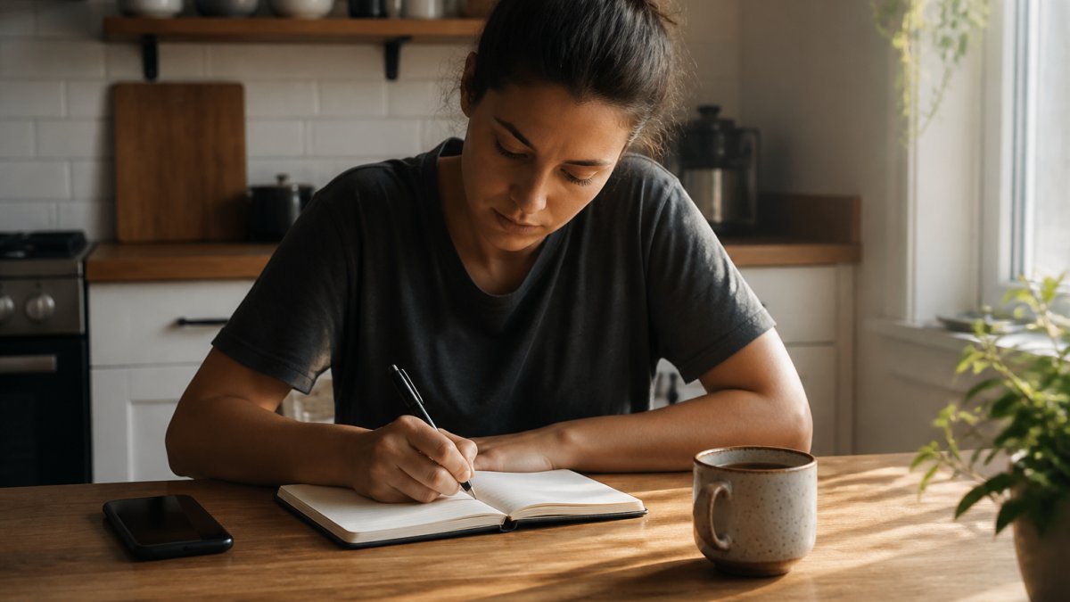 Infographic outlining a step-by-step morning routine process for planning a productive daily schedule.