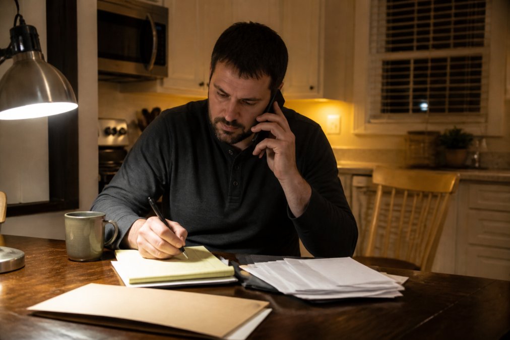 Flowchart illustrating the steps to secure bail at night while taking notes at a kitchen table.