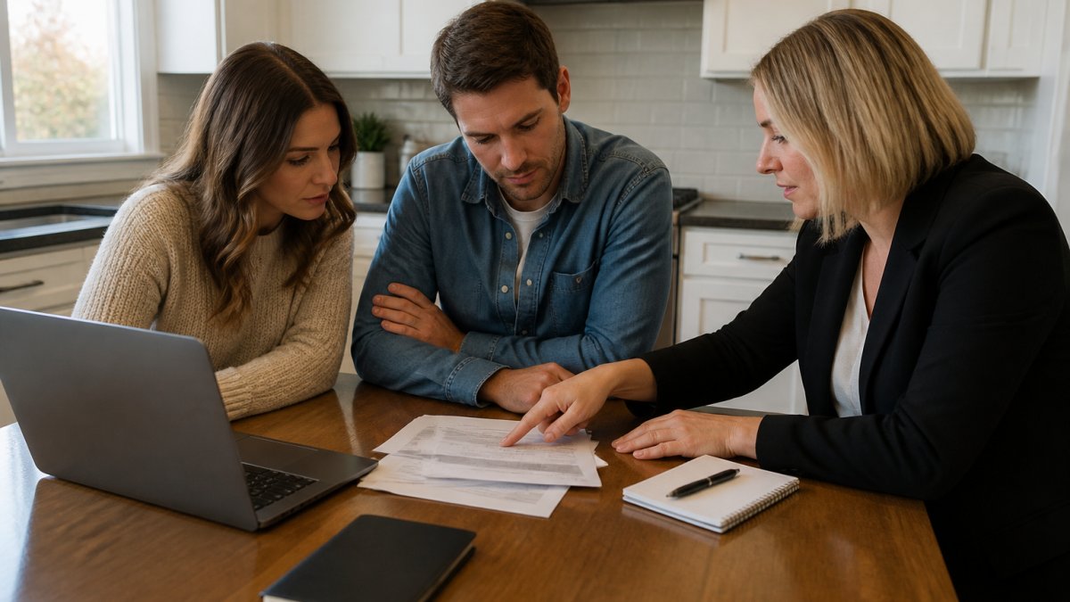 Step-by-step infographic showing how to calculate buying out spouse share of home in Kansas using asset data