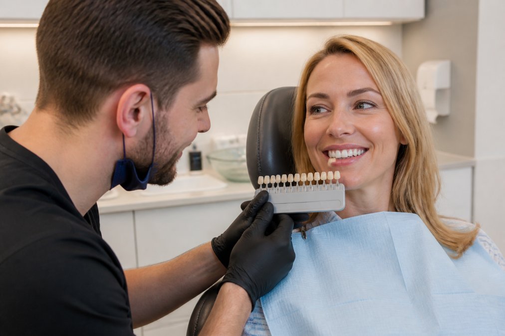 Step-by-step visual guide for Dentist for whiten teeth with crowns