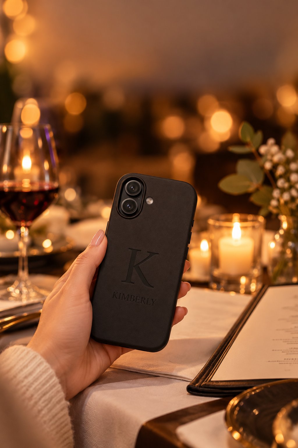Candlelit Dinner With Personalised Phone Case