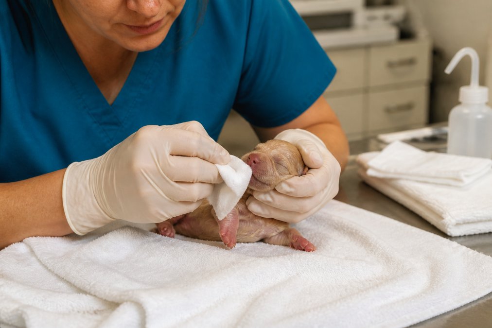 Process diagram showing steps for Veterinary for neonatal oxygen therapy