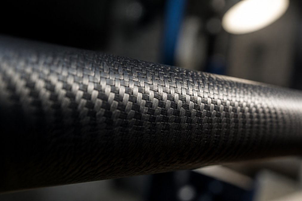 Macro diagram of the carbon fiber weave pattern used in high-performance carbon fiber sticks.