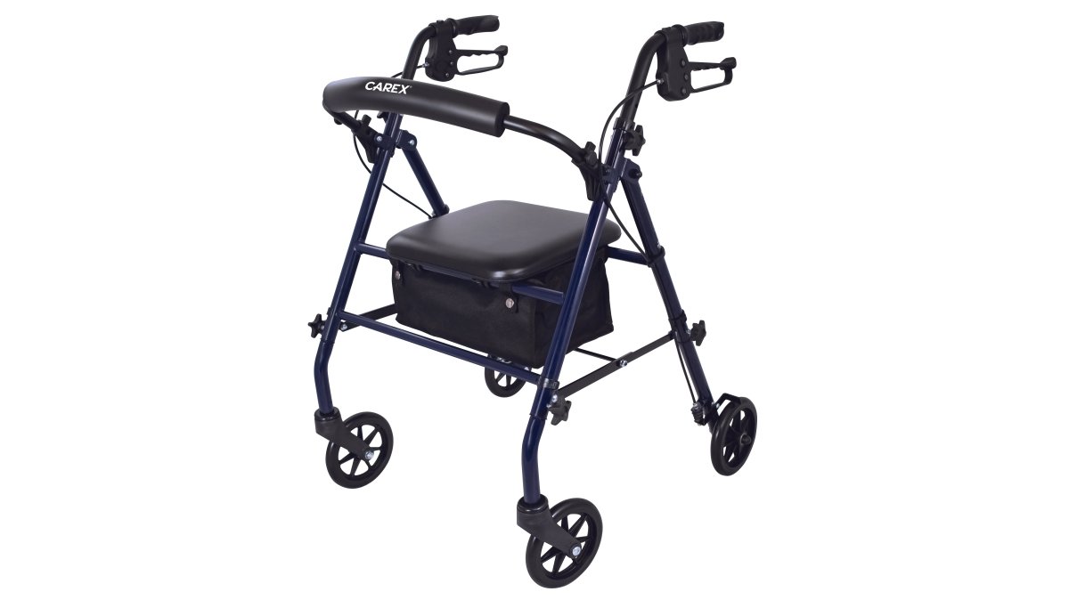 Carex Steel Rolling Walker with Seat