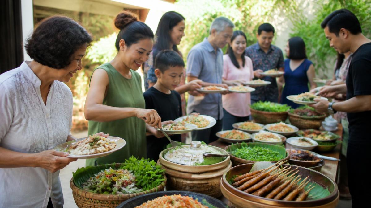 Infographic flowchart outlining catering large family gatherings options and buffet service styles