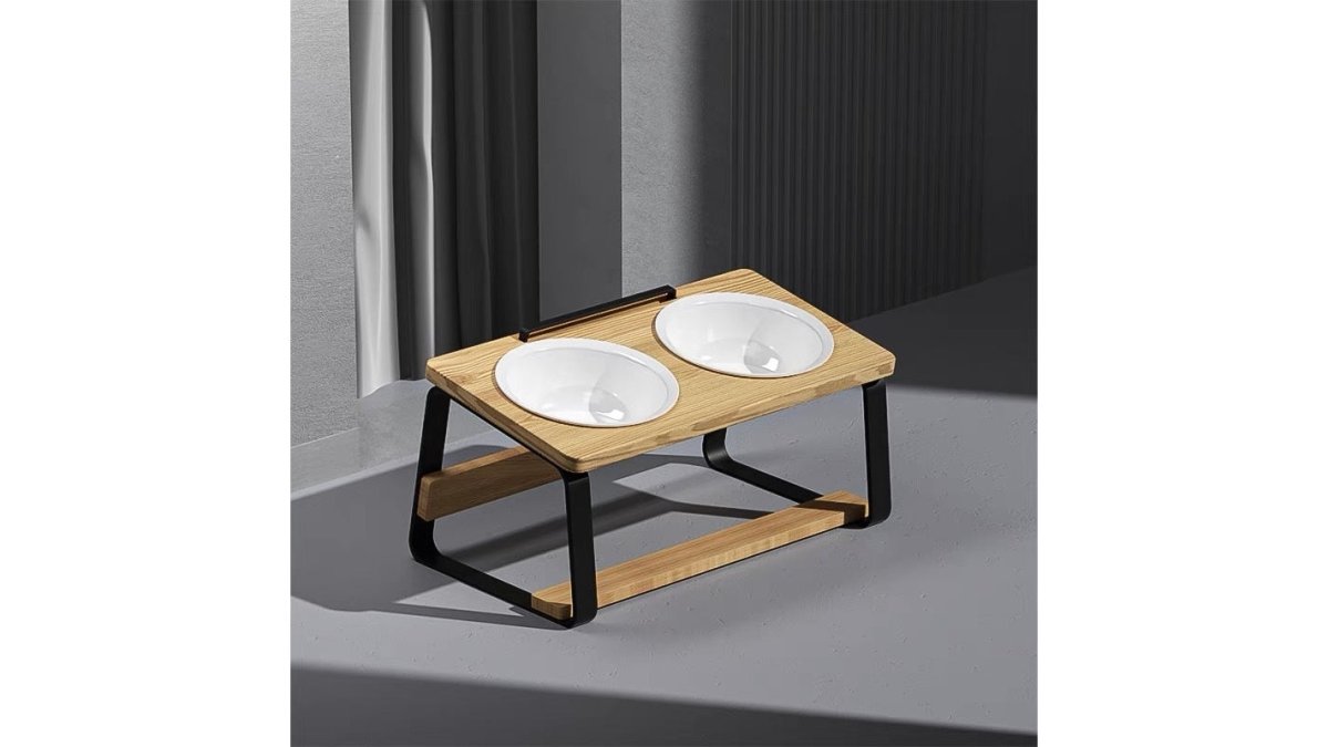 Ceramic Double Bowl Pet Water Feeding Bowl