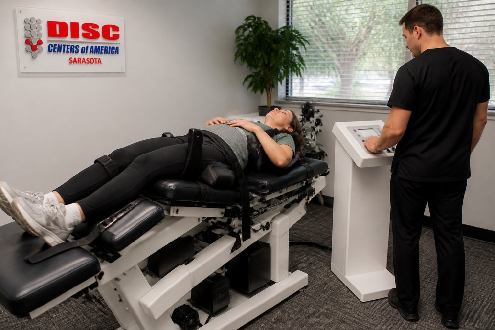 Diagram illustrating how spinal decompression therapy works compared to chiropractic vs spinal decompression methods.