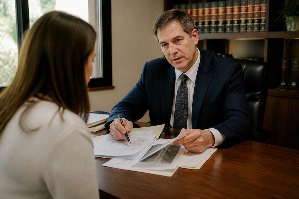 Professional illustration showing Professional for choosing between local injury firms