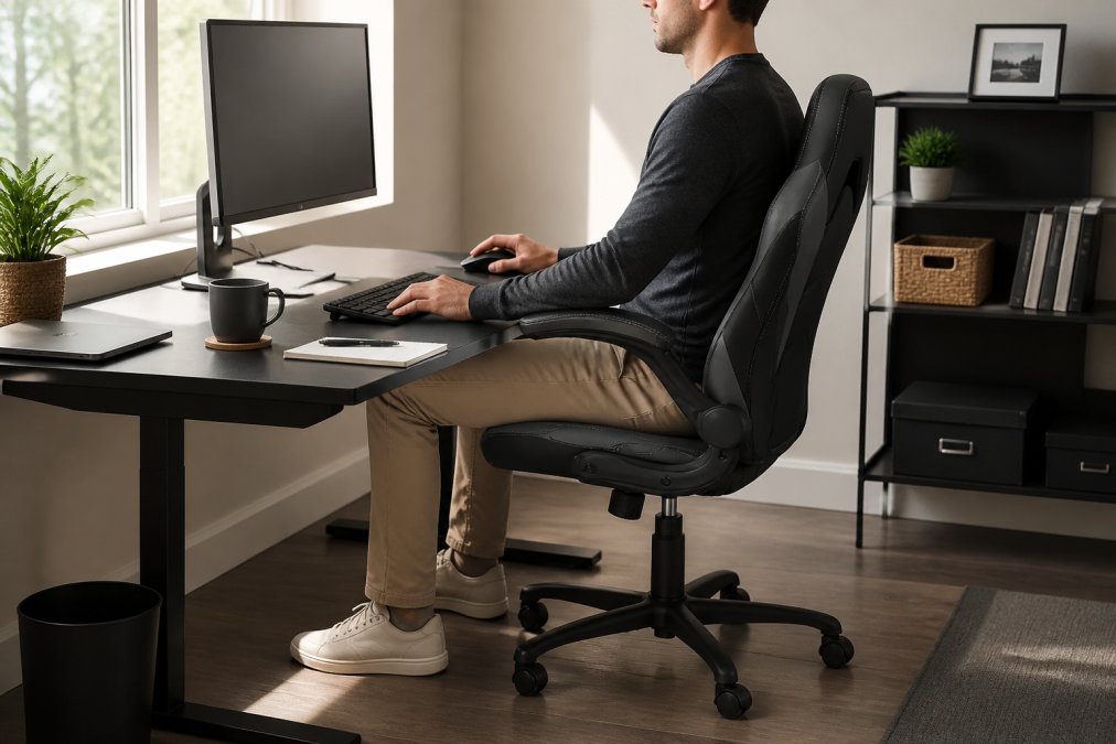 Professional illustration showing Person for choosing durable tech for remote work