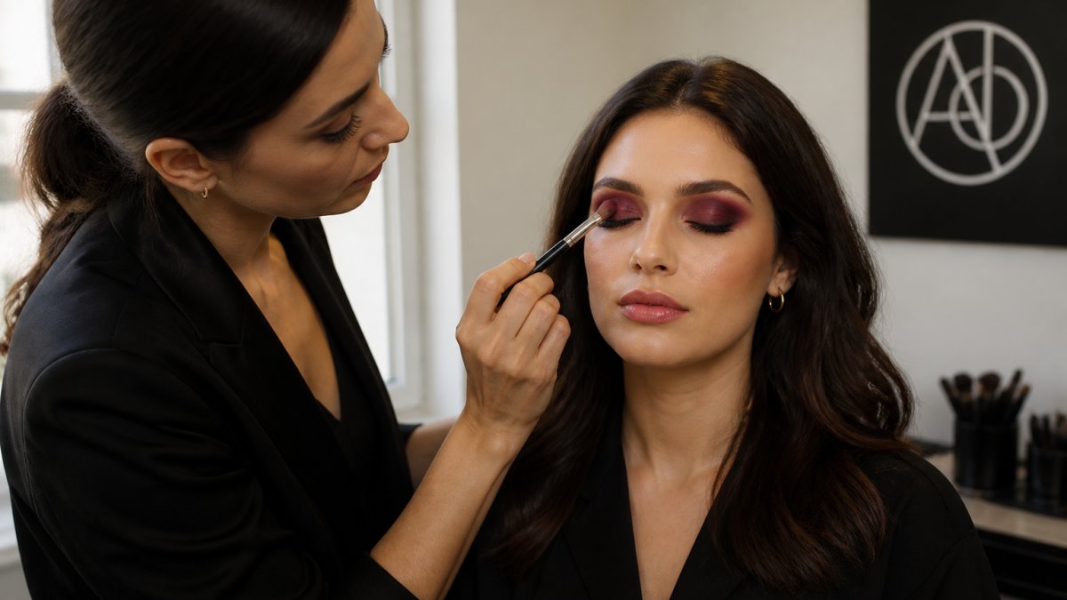 Step-by-step guide showing professional techniques for applying and blending high pigment eyeshadow