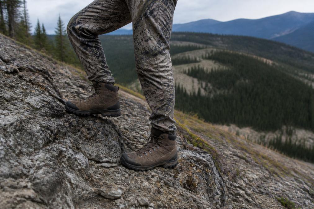 Professional illustration showing Hunter for hunting boots