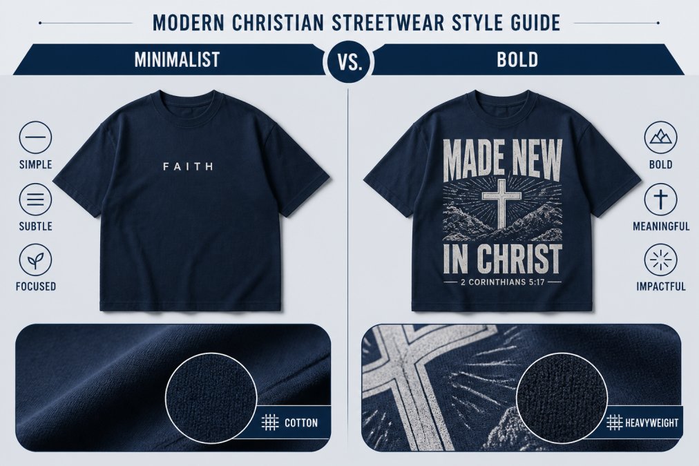 Side-by-side comparison of christian streetwear meaningful message