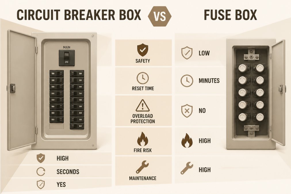 Circuit Breaker Box vs Fuse Box: Safety Comparison