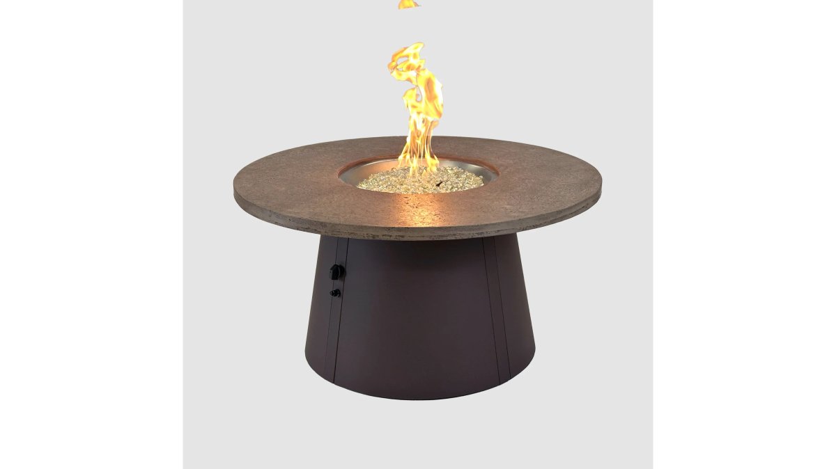 Cirvalo Round Gas Fire Pit Table Fossil Brown