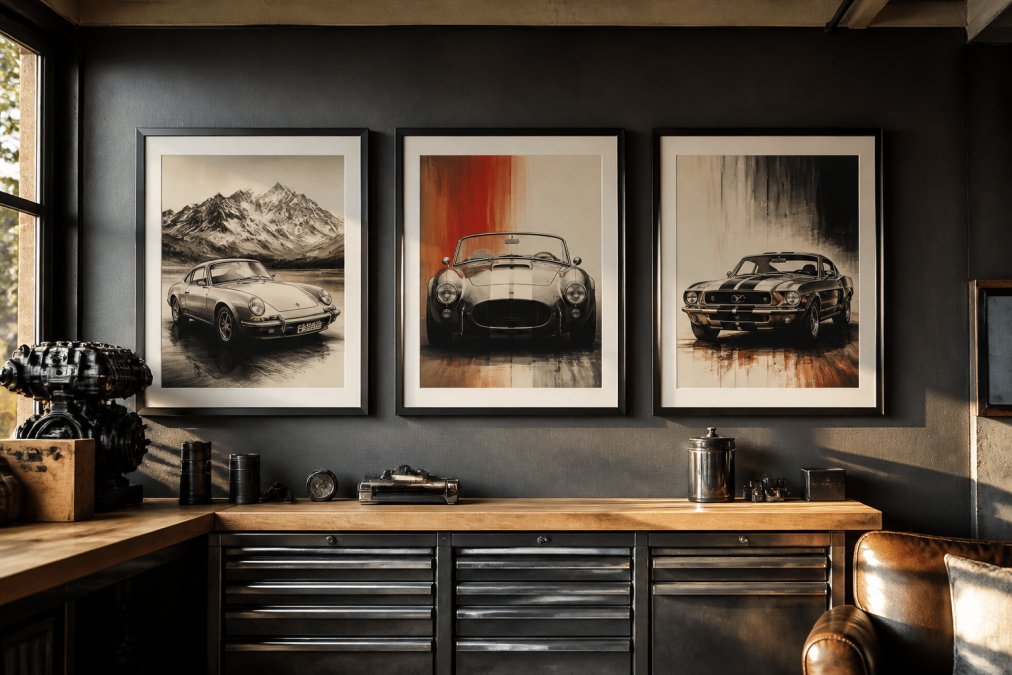 Classic Car Prints for Man Cave: Design Ideas