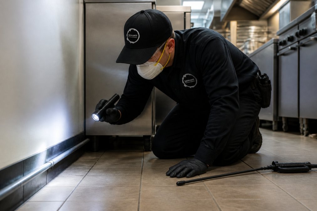Professional illustration showing Professional for cockroach removal for businesses